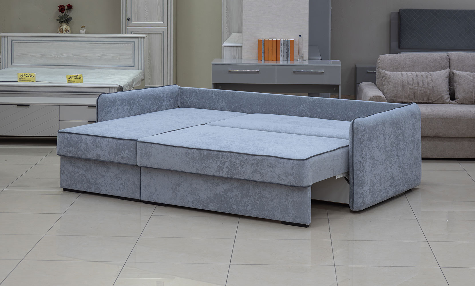 Кутовий диван Верона ЛВ(7) king 8 dove /11 grafit /горіх91 - фото 4