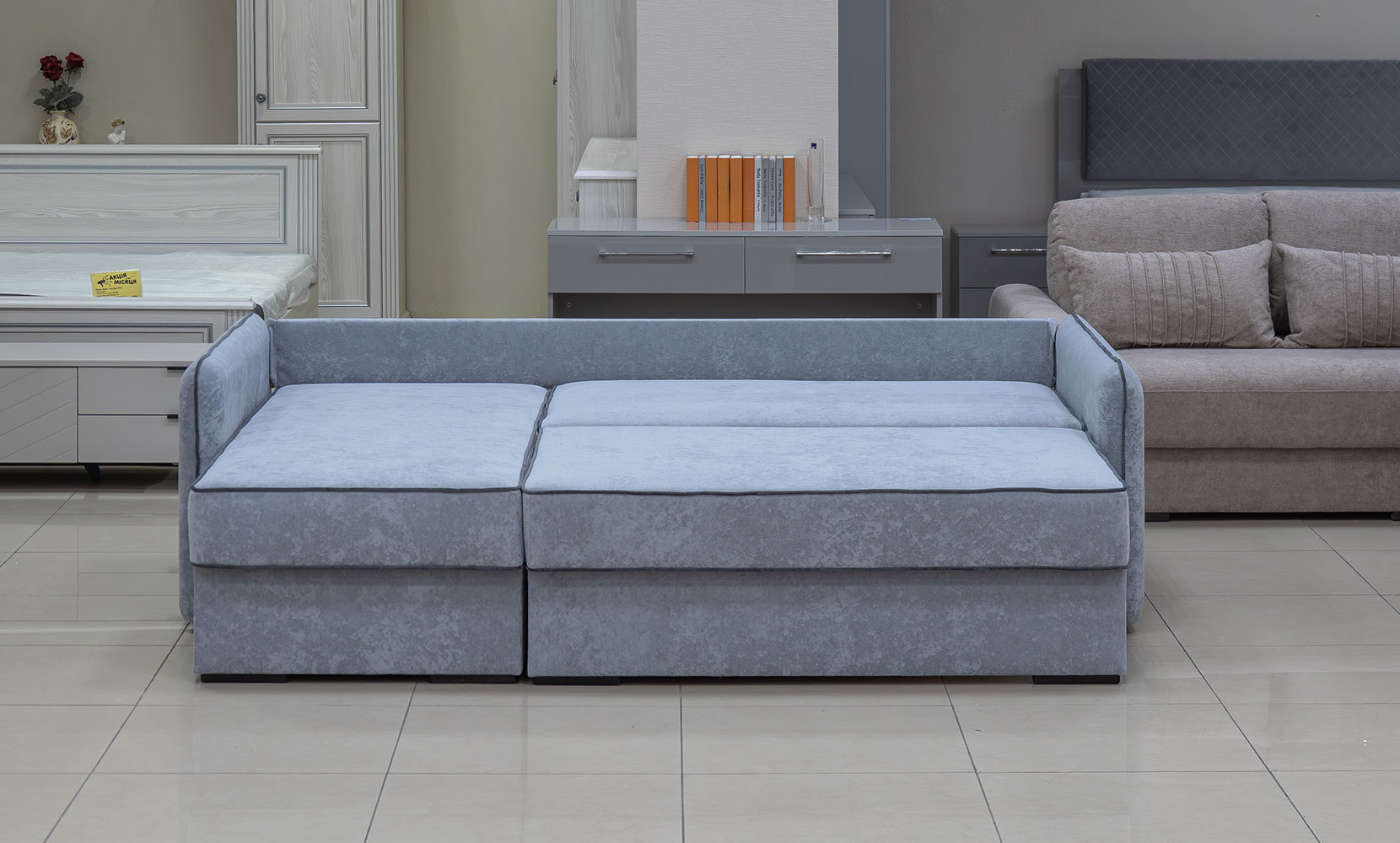 Кутовий диван Верона ЛВ(7) king 8 dove /11 grafit /горіх91 - фото 6