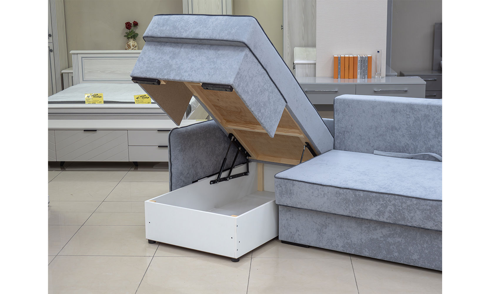 Кутовий диван Верона ЛВ(7) king 8 dove /11 grafit /горіх91 - фото 7