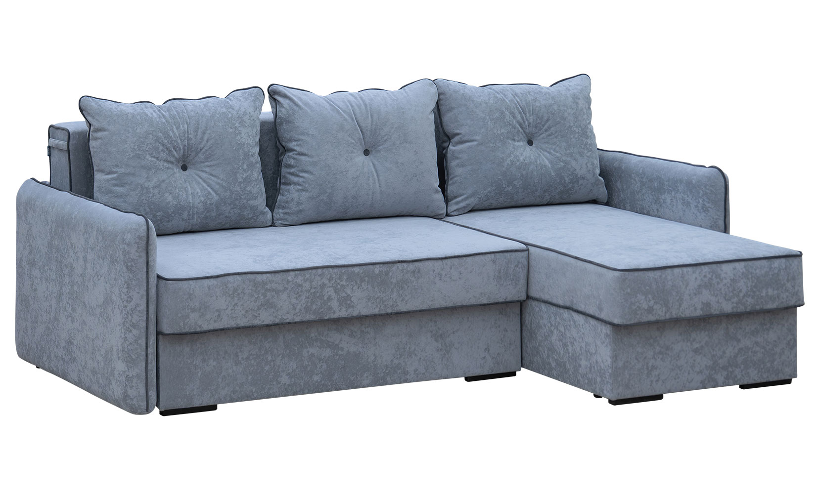 Кутовий диван Верона ПР(Г) king 8 dove/11 grafit/горіх91 - фото 1