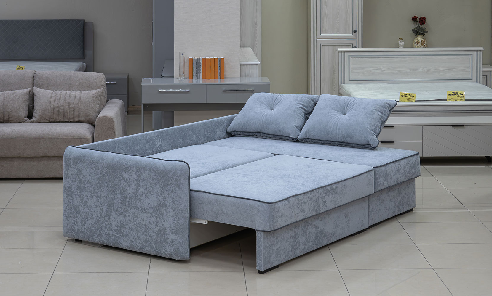 Кутовий диван Верона ПР(Г) king 8 dove/11 grafit/горіх91 - фото 5