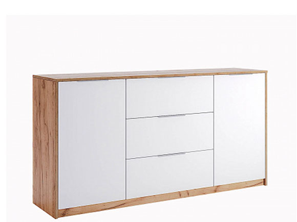 Комод Асті AS-167 Комод 2дв3шх 1,6м білий глянець/дуб крафт