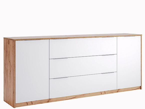 Комод Асті AS-168 Комод 2дв3шх 2,0м білий глянець/дуб крафт