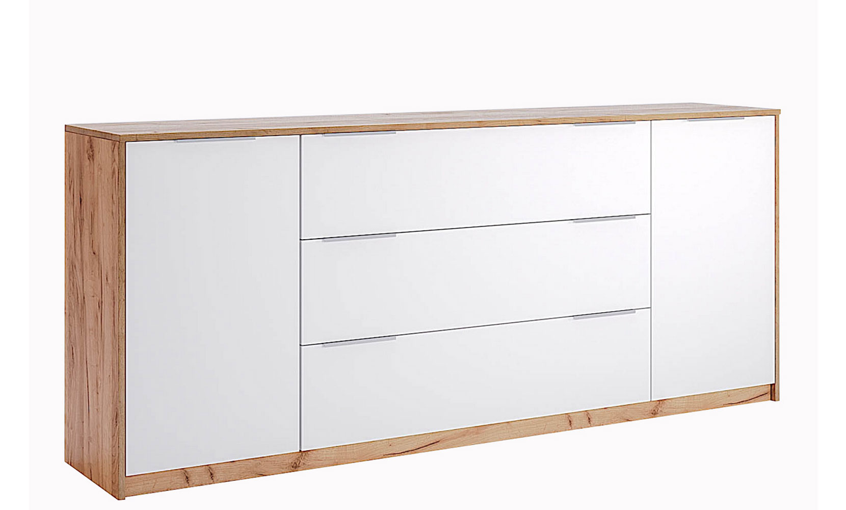 Комод Асті AS-168 комод 2дв3шх 2,0м білий глянець/дуб крафт - фото 1