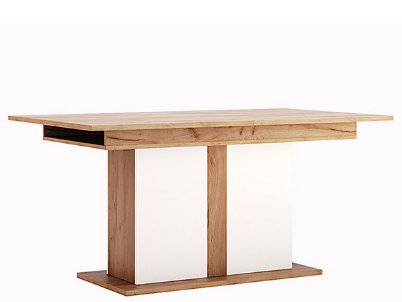 Кухонний стіл Асті AS-186 стіл столовий трансформер 150*90 білий глянець/дуб крафт