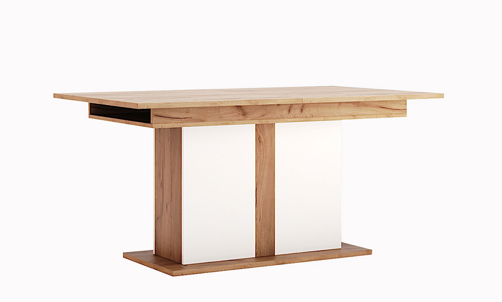 Кухонний стіл Асті AS-186 стіл столовий трансформер 150*90 білий глянець/дуб крафт - фото 1