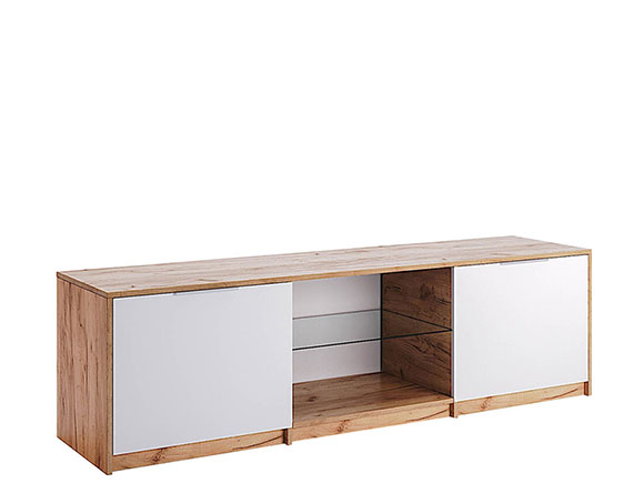 Тумба ТВ Асті AS-160 тумба ТВ білий глянець/дуб крафт