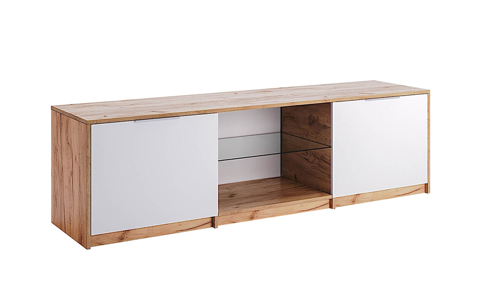 Тумба ТВ Асті AS-160 тумба ТВ білий глянець/дуб крафт - фото 1