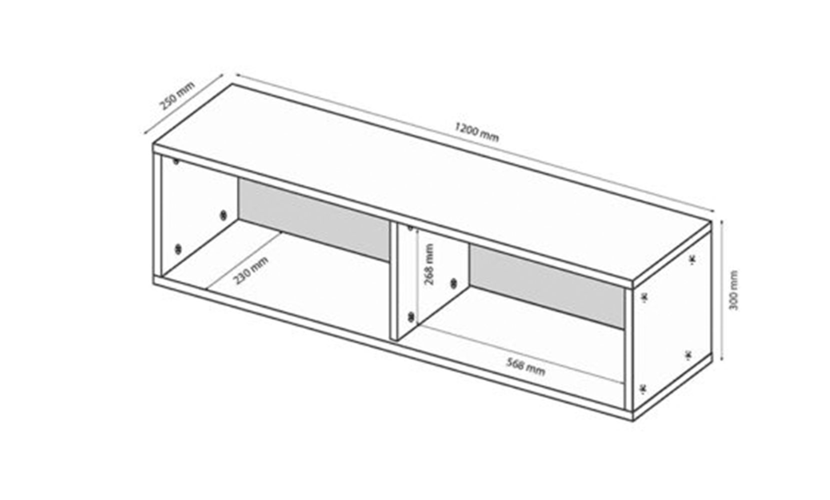 Полиця Асті AS-191 полиця для книг білий глянець/дуб крафт - фото 2