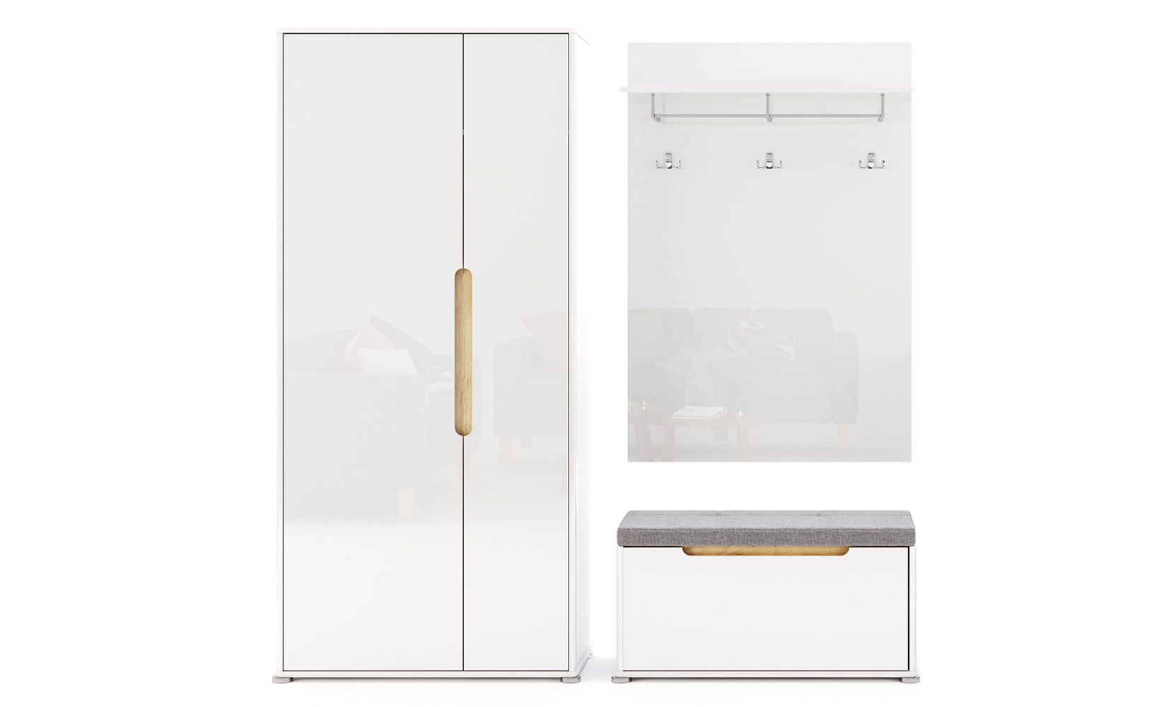 Шафа в прихожу Стелла SL-122 шафа 2дв глянець білий - фото 4