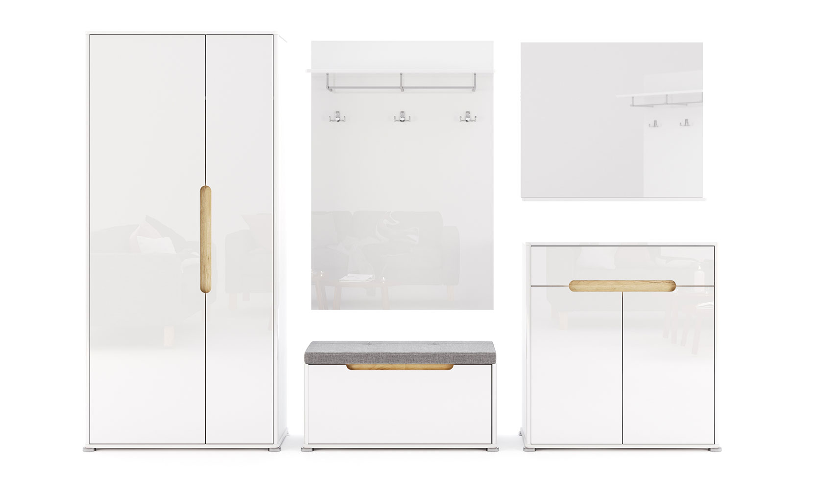 Шафа в прихожу Стелла SL-122 шафа 2дв глянець білий - фото 3