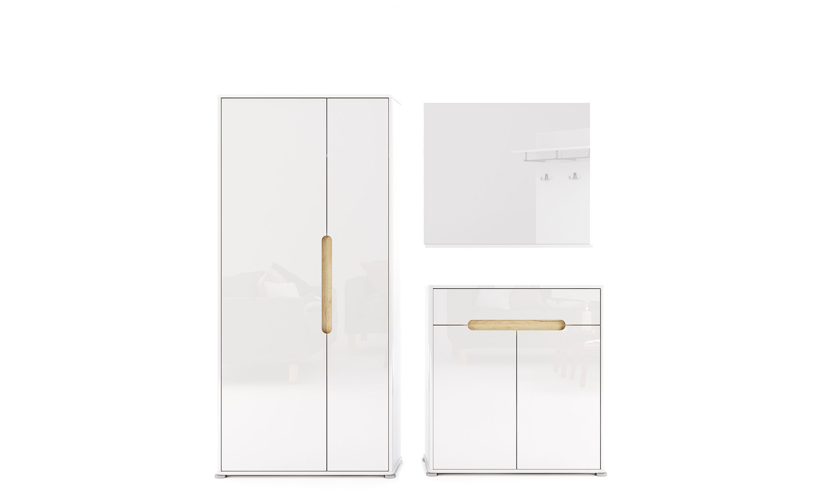 Шафа в прихожу Стелла SL-122 шафа 2дв глянець білий - фото 5