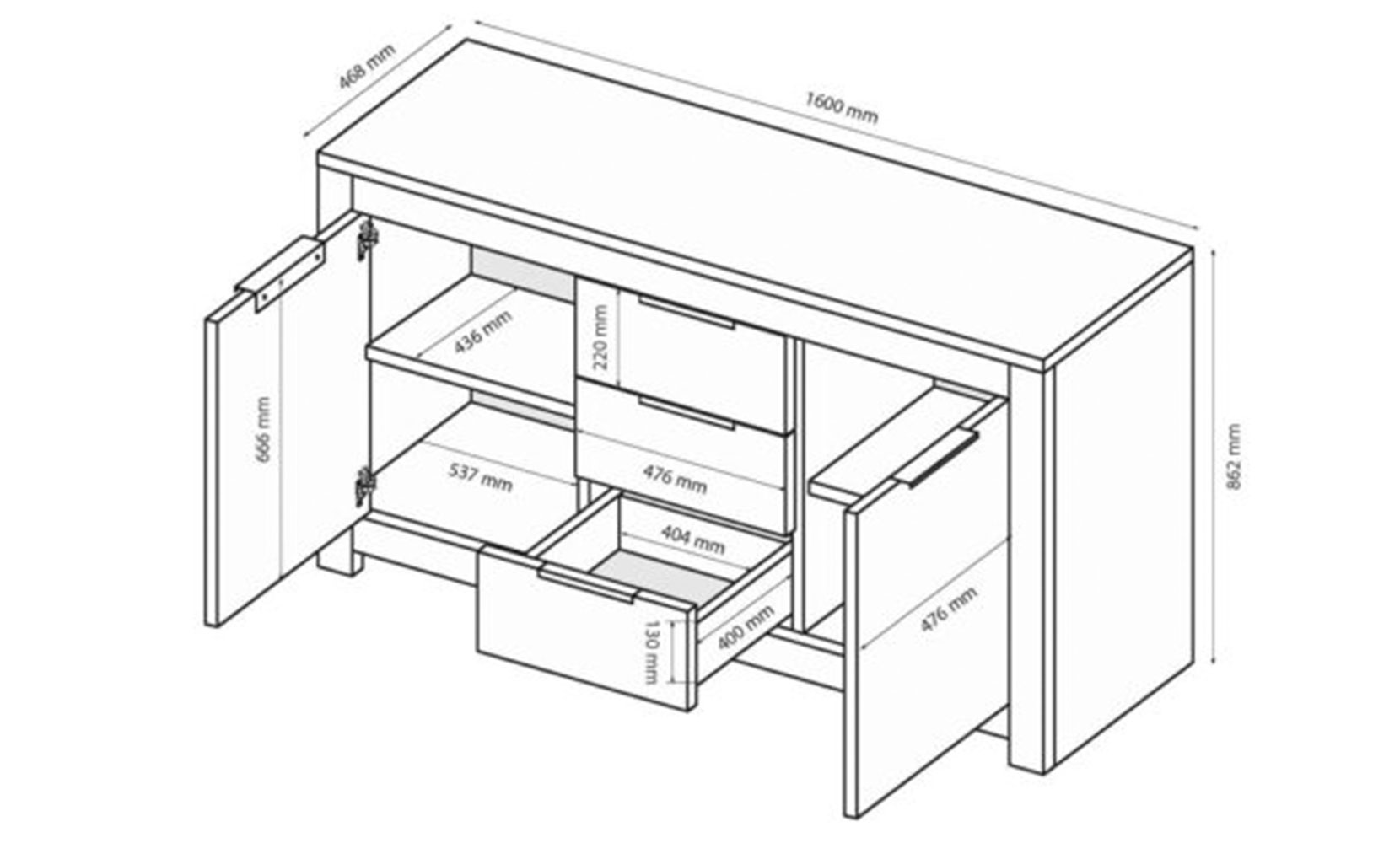 Комод Томмі TM-166 комод 2дв3шх дуб артізан - фото 2