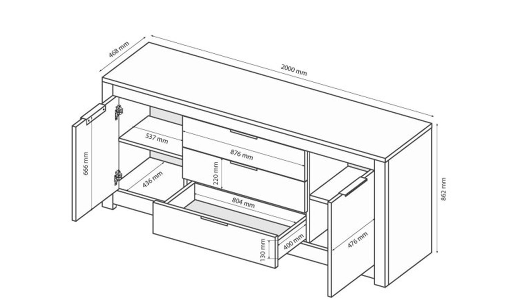 Комод Томмі TM-162 комод 2дв3шх дуб артізан - фото 2