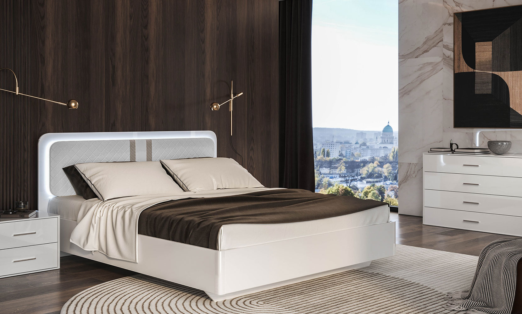 Ліжко Белладжіо BD-48 ліжко 1,8*2,0 підйомне з каркасом глянець білий - фото 4