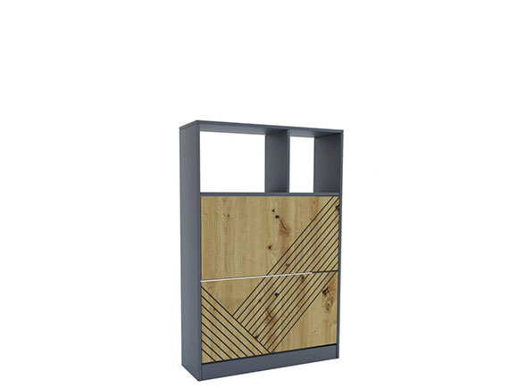 Тумба для взуття Брістоль тумба для взуття 2 - 80/120/17 антрацит/дуб артизан