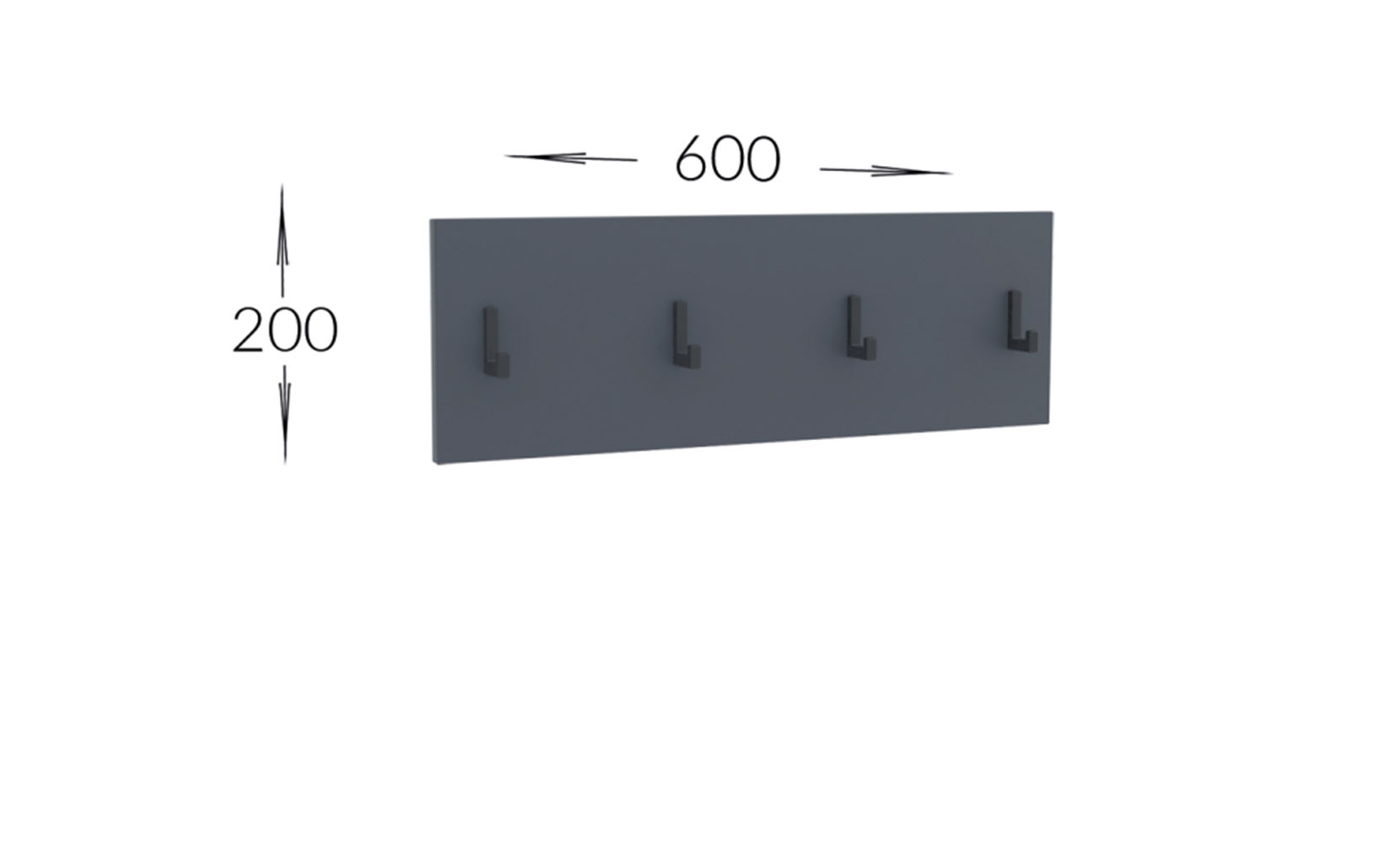 Вішак Брістоль вішалка мала ВШ-600/200 антрацит/дуб артизан - фото 1