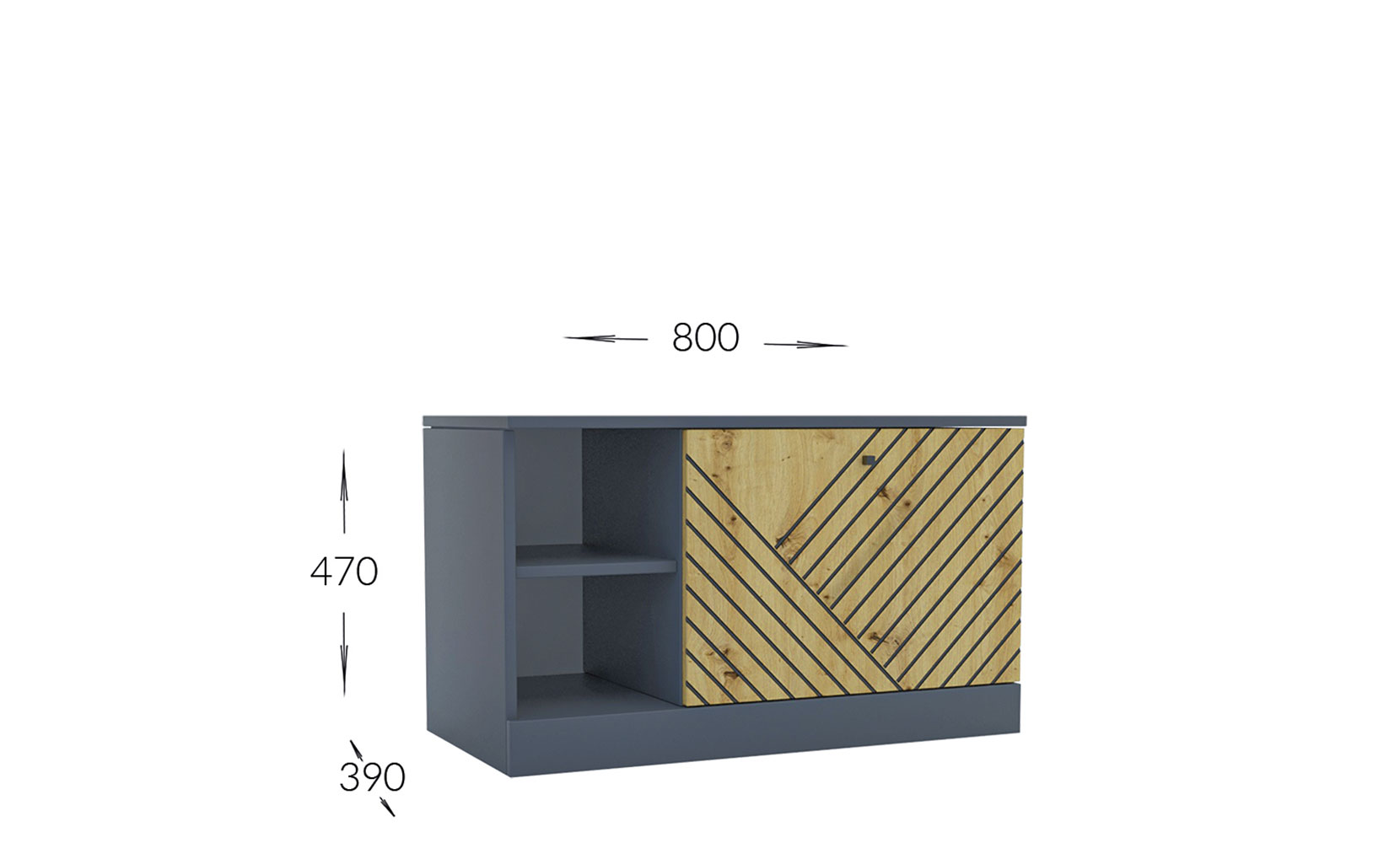 Тумба для взуття Брістоль тумба для взуття - 80/47/39 1Д антрацит/дуб артизан - фото 1