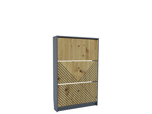 Тумба для взуття Брістоль тумба для взуття 3 - 80/120/17 антрацит/дуб артизан