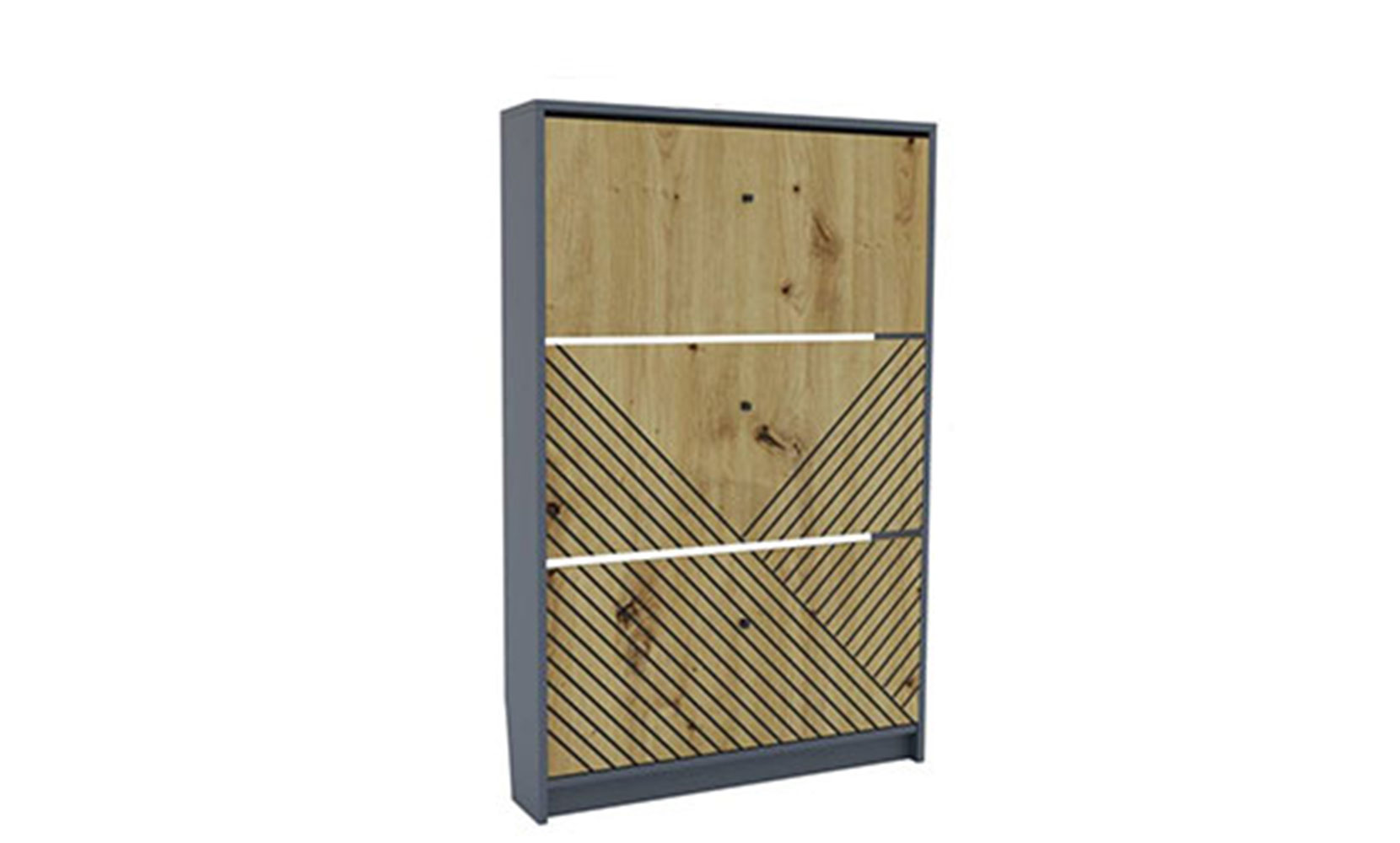 Тумба для взуття Брістоль тумба для взуття 3 - 80/120/17 антрацит/дуб артизан - фото 1