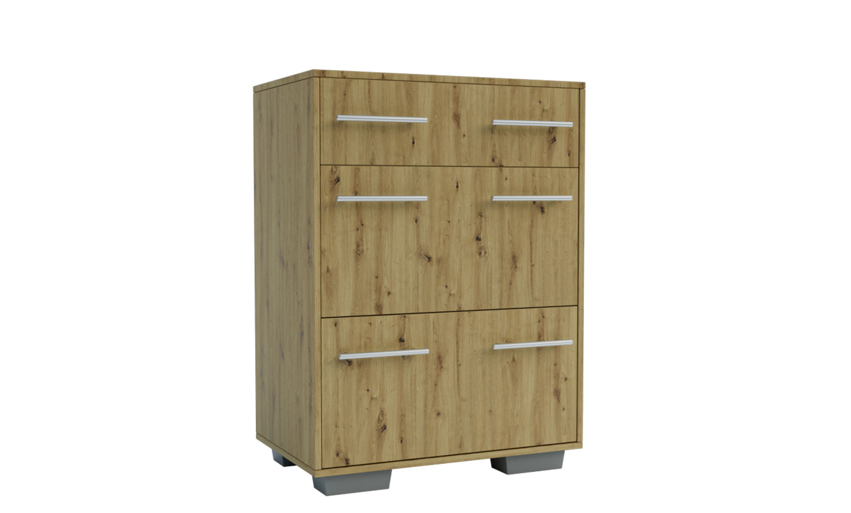 Комод Ніка комод К-70/90/1ш+2ш дуб артизан - фото 1