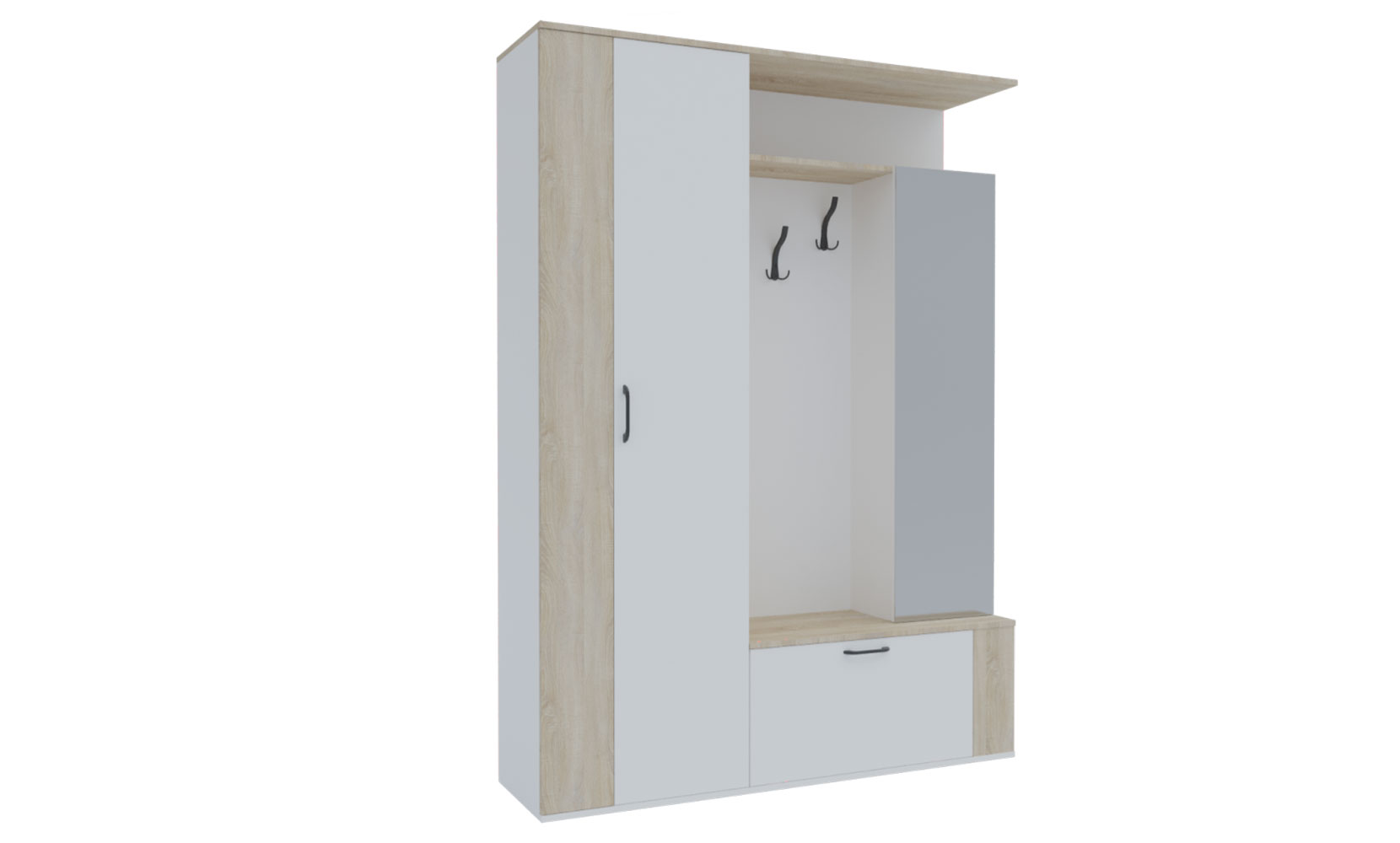 Готові рішення для прихожої Міра предпокій 1500/2094/400 німфея альба/дуб сонома - фото 1