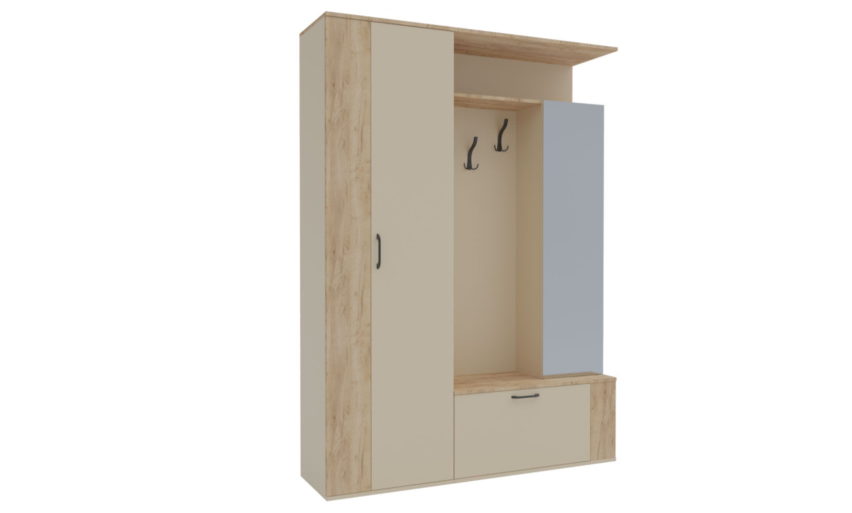 Готові рішення для прихожої Міра предпокій 1500/2094/400 сатин/дуб артизан - фото 1