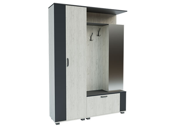 дуб крафт білий/сірий графіт