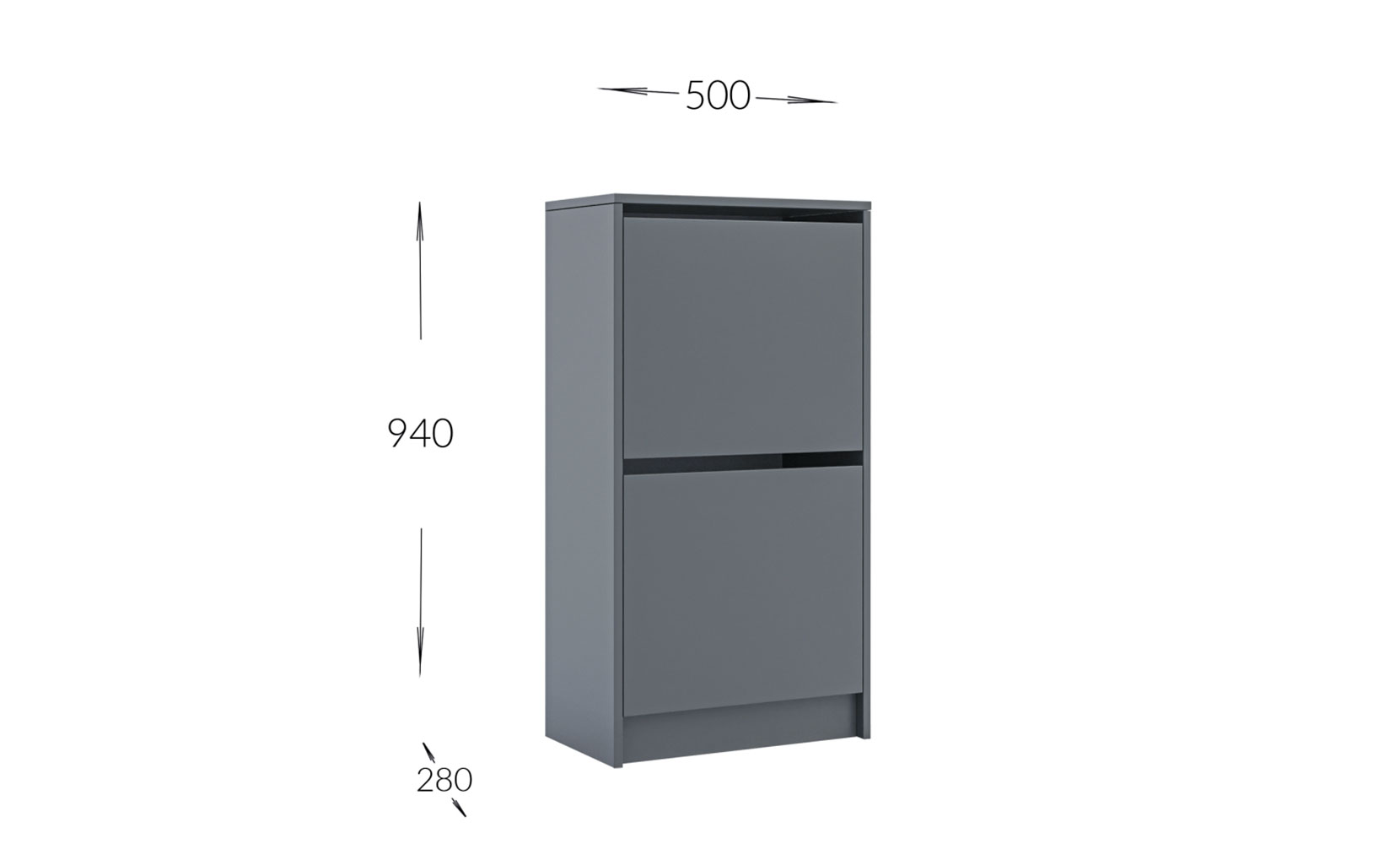 Тумба для взуття Рольф полка для взуття 940/500/280 сірий графіт - фото 3