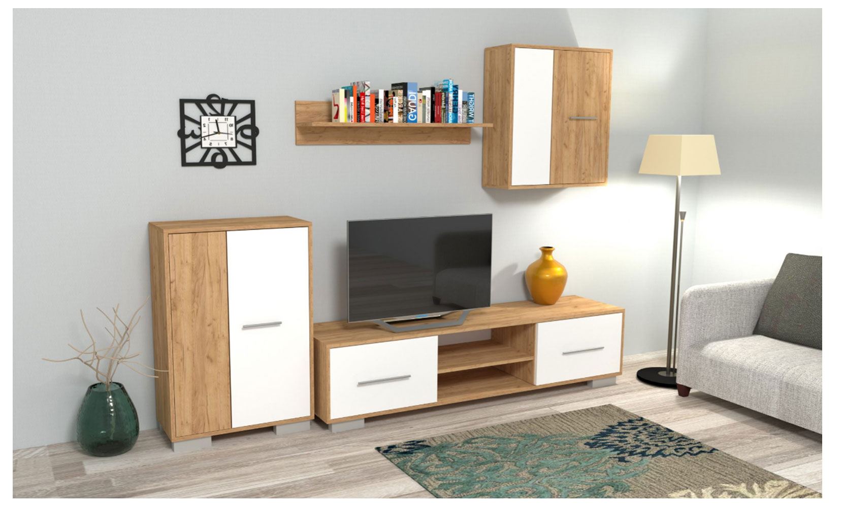 Комод Зета NEW Тумба нижня 600/890/300 дуб крафт золотий/німфея альба - фото 6