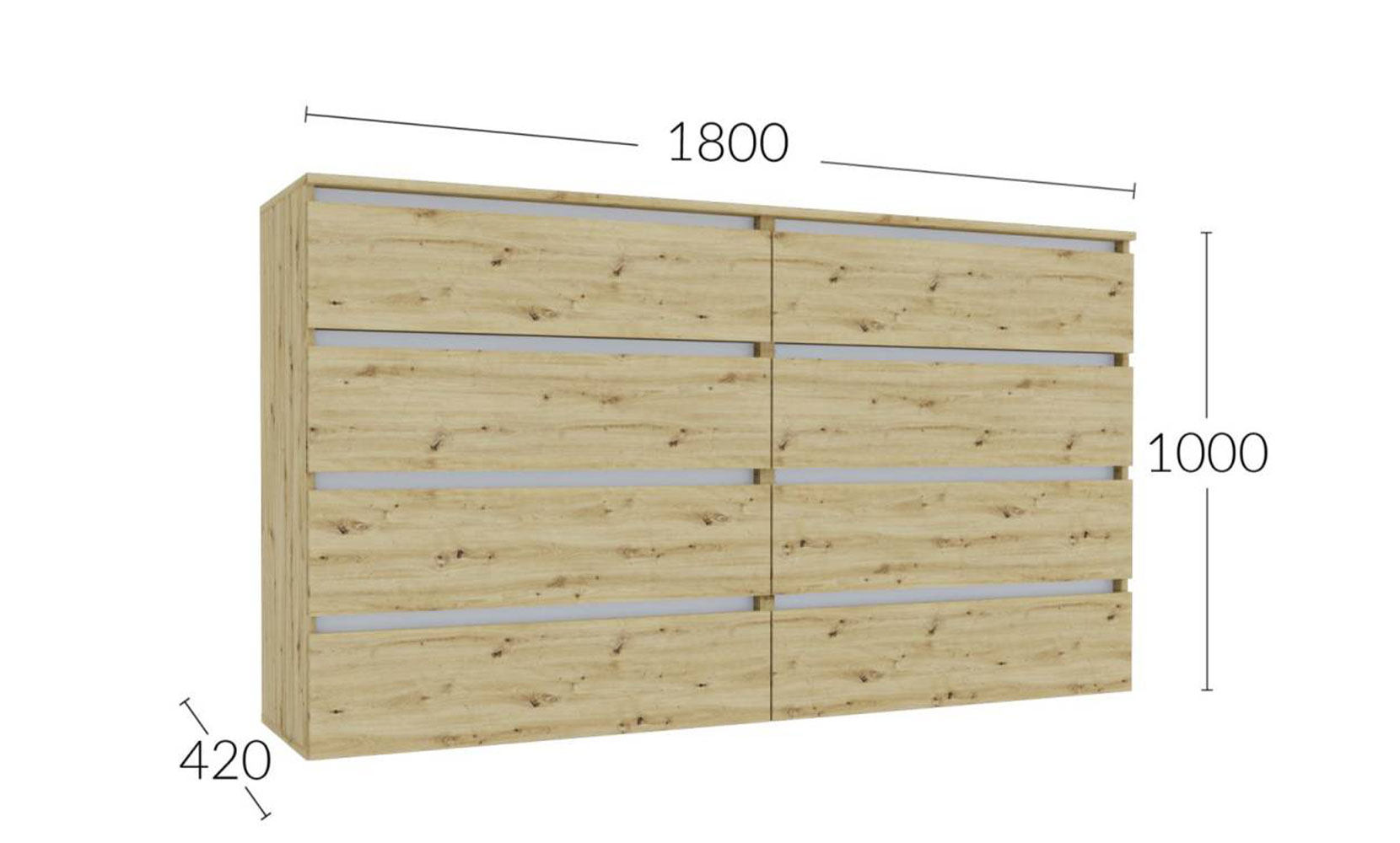 Комод Ідея комод К1000/1800/2*4Ш дуб артизан/німфея альба - фото 2