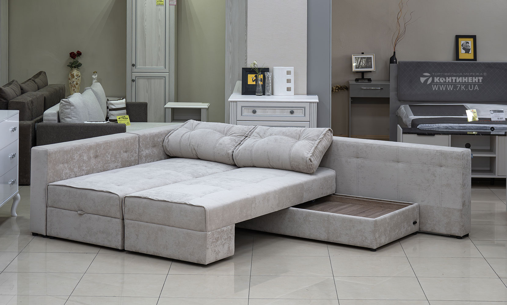 Кутовий диван Техас ЛВ(7) king 2 beige/дуб сонома трюфель - фото 3