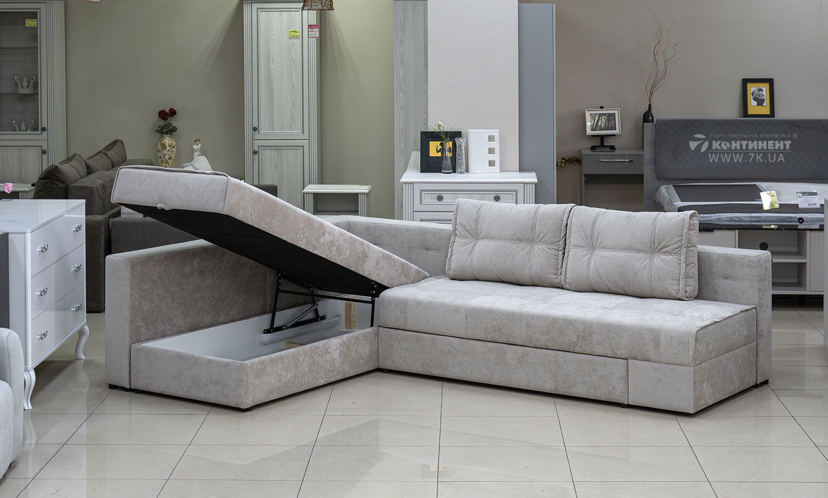 Кутовий диван Техас ЛВ(7) king 2 beige/дуб сонома трюфель - фото 5