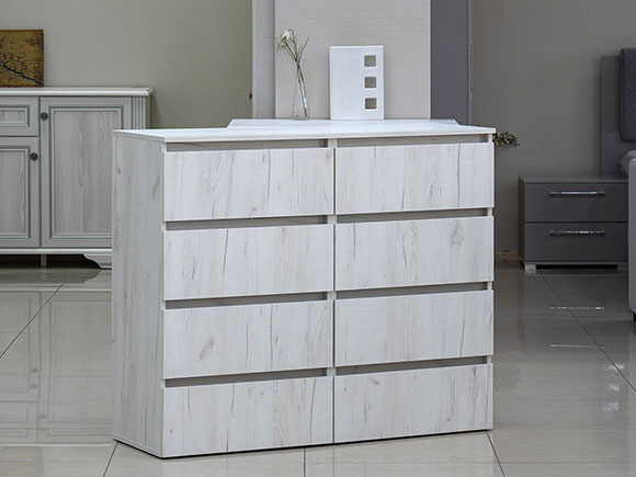 ІДЕЯ комод К1000/1200/2х4Ш (нест.колір) дуб крафт білий